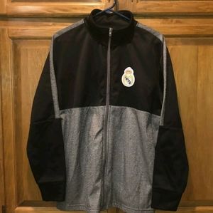 REAL MADRID Mens Large L/S Full Zip Jacket BLACK G